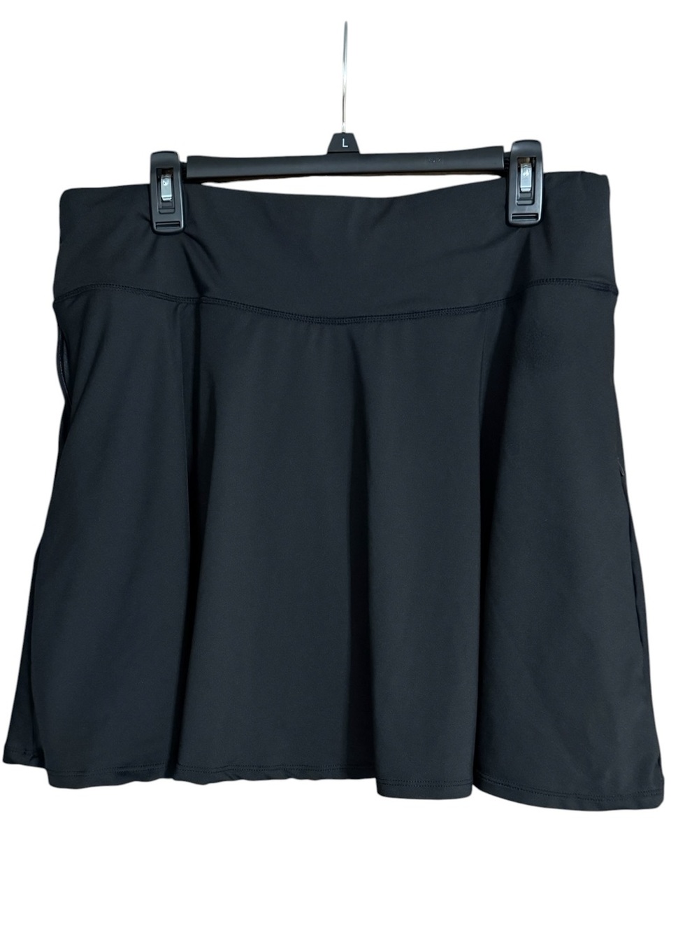 Women's Black Skater Skort with Smooth Waistband